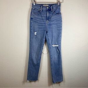 Madewell Women’s Size 23 The Perfect Vintage Jean High Waist Light‎ Wash Raw Hem